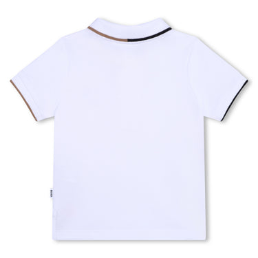 BOSS playera polo para bebé manga corta color blanco